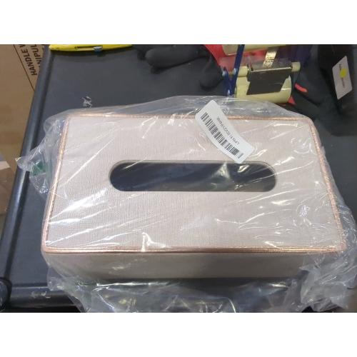 Tissue Box Cover, PU Leather Tissue Box Holder Rectangular Box Covers for Home/Office/Car Decoration 9.84X5.23X3.77 - Beige
