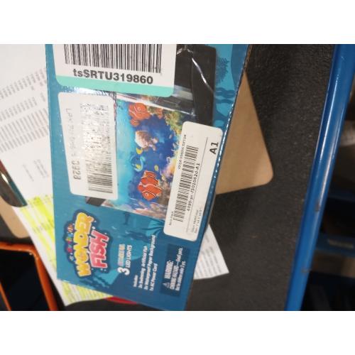 Artificial Fish Tank Virtual Ocean Toy in Motion Lamp - Mini Office Desk Aquarium 3 Colorful LED Lights, Moving Bubbles, Gift for Kids and Adults