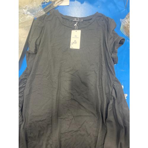 LILLUSORY Womens Casual Short Sleeve T Shirt Dress 2025 Summer Bodycon Wrap Ruched Mini Night Out Sundress (L)