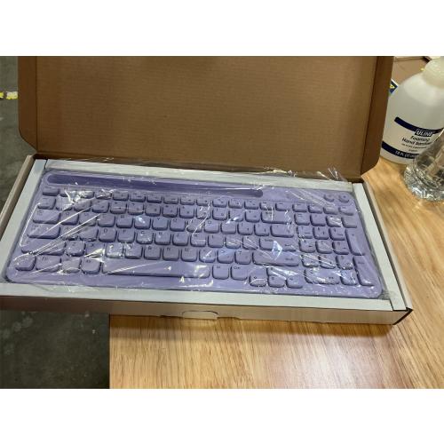North Full Size Wireless Keyboard with Built-in Phone/Tablet Stand - Lavender