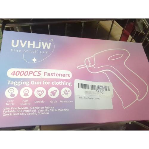 Color Pink Stitch Gun for Clothes, Mini Stitchy Sewing Gun, Handheld Tagging Gun for Quick Clothing Fixer, Includes 6 Needles, 2000 Black Fasteners, 2000 White Fasteners