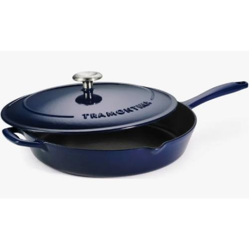 Tramontina 12 Enamel Cast Iron Skillet With Lid Blue