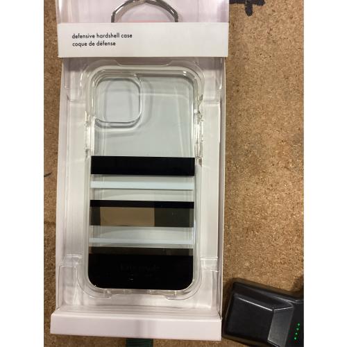 kate spade new york Defensive Hardshell Case (1-PC Comold) for iPhone 11 Pro, Park Stripe Gold Foil/Black/Cream/Cream Bumper/Clear