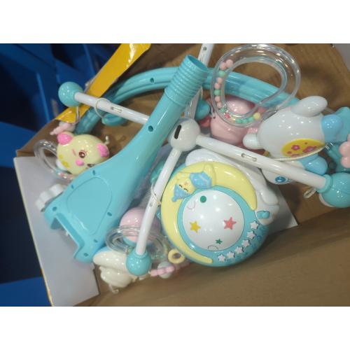 Baby Musical Crib Mobile with Timing Function Projector and Lights,Hanging Rotating Rattles and Remote Control Music Box with 150 Melodies,Toy for Baby (Blue)