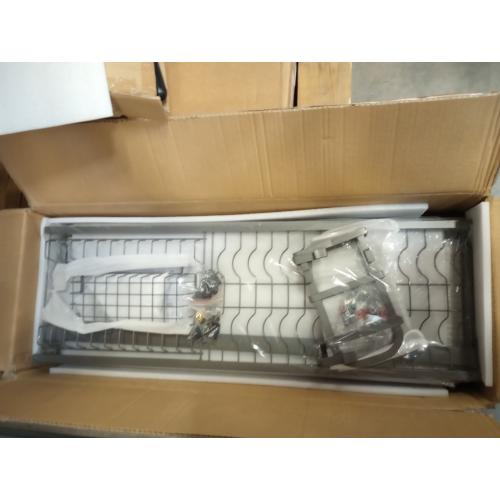 Dish Drying Rack Over The Sink - Large Capacity Stainless Steel Dish Drainer, Multifunctional Kitchen Organizer, Gray, 11 D x 30~33.9''W x 21.5 H