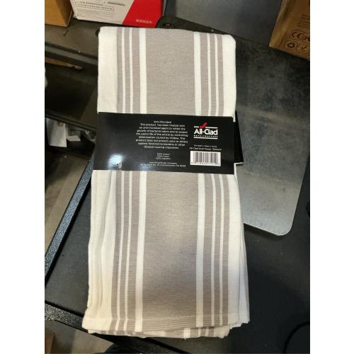 3 packs All-Clad Striped Dual Kitchen Towel in Titanium