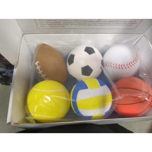 Set Of 6 Mini Sports Foam Balls for Kids, Toddler Ball Toys, Foam Football, Toddler Football, Indoor Baby Soccer, Kids Mini Basketball, Soft Baseball, Volleyball, Small Playground Balls, Baby Ball Toy