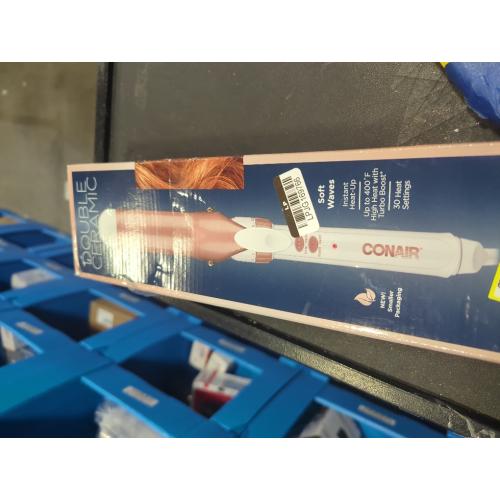 Conair Double Ceramic 1-1/2 Inch Curling Iron, 1.5-Inch Barrel Creates Soft Waves and Curls, Hair Curler for Use on Medium and Long Hair, White