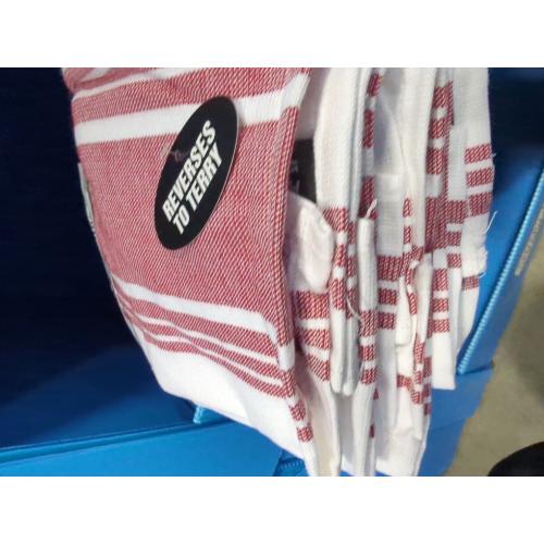 All-Clad Striped Dual Kitchen Towel in Chili 3pk