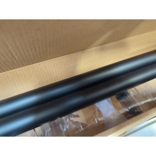 allen   roth Kirby 72-in to 144-in Matte Black Steel Single Curtain Rod with Finials