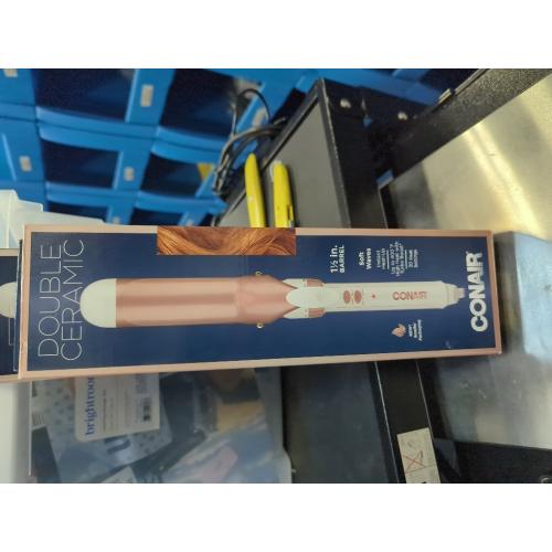 Conair Double Ceramic 1 1/2-Inch Curling Iron, 1 ½ inch barrel produces soft waves – for use on medium and long hair