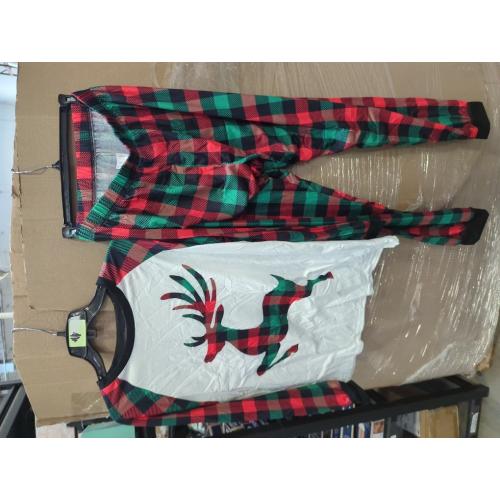 Christmas Pajama Large Sets Festive Plaid Deer Family Men Women Long Sleeves Long Pants Autumn Winter Holiday Casual Pjs