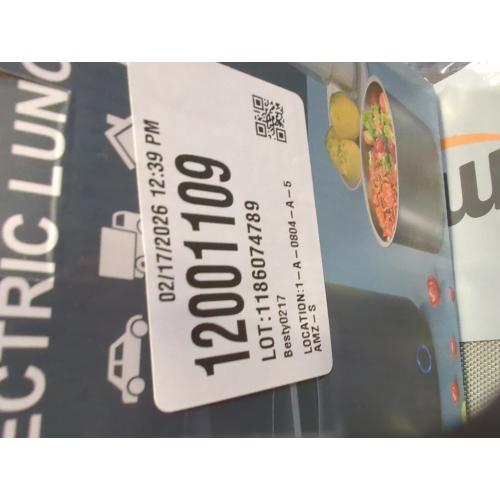 Electric Lunch Box Food Heater, 1.2L/41oz Heated Lunch Boxes for Adults, 12V/24V/110V Portable Food Warmer for Car/Truck/Office With Fork Spoon and Insulated Carry Bag（Blue）