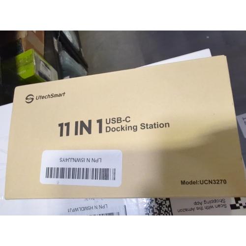 UtechSmart USB Docking Station, 11 IN 1 USB C Dock Triple Display, USB 3.0 Laptop Docking Station with Dual HDMI, VGA, PD, Ethernet, SD/TF, USB 3.0, Mic/Audio, Compatible for MacBook M1 Dell HP Lenovo