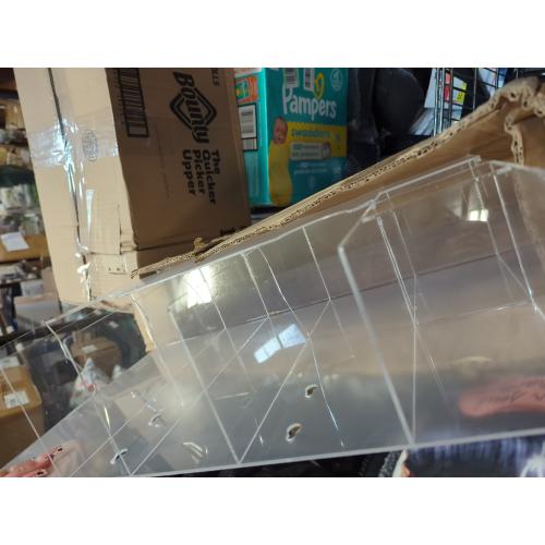 Leinuosen Clear Acrylic Sterilization Pouches Dispenser Rack Organizer Multi-Sized 6 Divided Stations Wall Mount Holder for All Size Sterilization Pouches