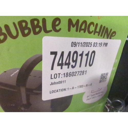 Bubble Machine Durable Automatic Bubble Blower, 18000  Big Bubbles Per Minute Bubbles for Kids Toddlers Bubble Maker Operated by Plugin or Batteries Bubble Toys for Indoor Outdoor Birthday Party