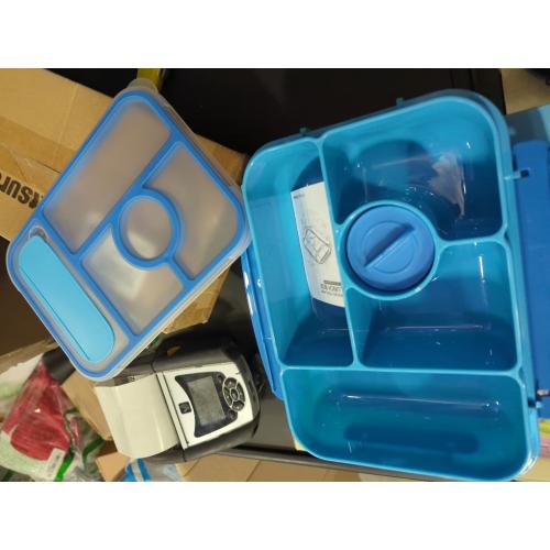 Blue Lunch Box Kids,Bento Box Adult,Lunch Containers for Adults/Kids/Toddler,5 Compartments Bento Lunch Box with Sauce Vontainers,Microwave & Dishwasher & Freezer Safe,BPA Free