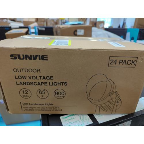 SUNVIE 12 Pack Low Voltage Landscape Lights with 300W Transformer 12-24V LED Landscape Lighting Kit 3000K Waterproof Aluminum Landscape Spotlights with Wire Connectors for House Yard Tree Garden