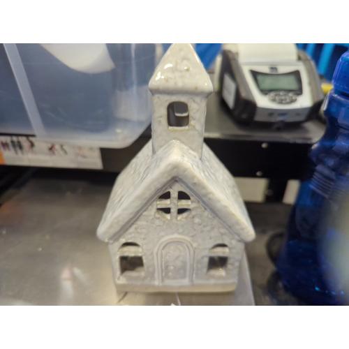 Porcelains Miniature Village House with Light Ceramics Glowing House Figurine Christmas Desktop Decoration Ornament Set of 2