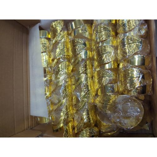 Gold Napkin Rings Set of 100, Gold Napkin Ring Table Decor, with Their Elegant Gold Leaf Design, are Perfect for Valentine, Easter, Dinner Parties. They Make an Excellent Gift for Your Host