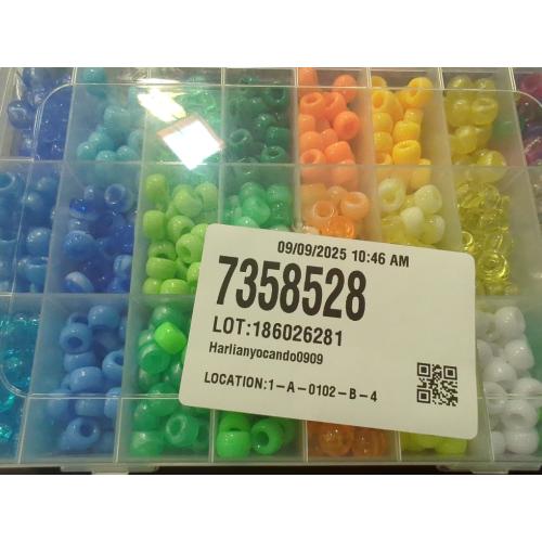 Uonlytech 1200pcs Large Hole Plastic Beads for DIY Jewelry Making Round Beads for Bracelets Necklaces and Crafts for Creative Accessories