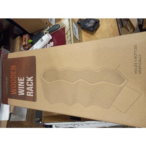 Gusto Nostro Wood Wine Rack, 7 Bottle, 2 Tier Wooden Countertop Free Standing Shelf - Bottle Holder Stand for Home Bar Tabletop, Cabinet Inserts, Kitchen, Wine Cellar Storage (Acacia)