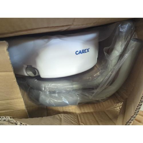 Size 3.5 Compass Raised Toilet Seat with Arms, Elongated Toilets, 3.5 Inch High, Elevated Toilet Riser with Removable Padded Handles, Easy On and Off, Support 250 lbs, White