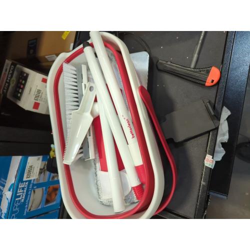 Collapsible Mop and Bucket Set with Wringer, Heavy Duty Scrub Brush, Foldable Mop and Broom for Home, Indoor or Outdoor Cleaning, Patio, Deck, RV, Concrete, and Floor Care by Bettaclean