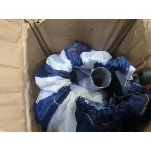 MoKo Large Beach Cabana with Side Wall, UPF 50  Protection Easy Setup Beach Tent, Sun Shelter, Adjustable Height Wind Resistant Cabana for Whole Family, Navy Stripes, 8'×8'