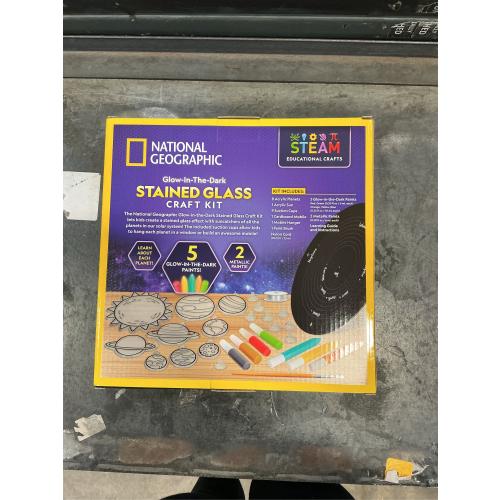 NATIONAL GEOGRAPHIC Kids Window Art Kit - Stained Glass Solar System Arts & Crafts Kit with Glow in The Dark Planets, Use as Window Suncatchers, Hanging Decor from Ceiling, Mobile, Space Room Decor