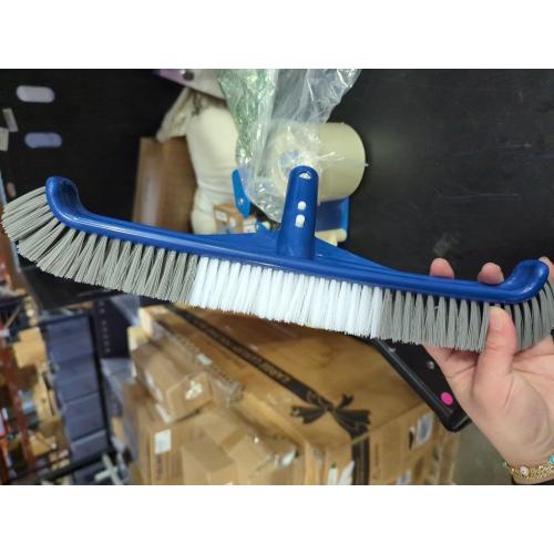 POOLAZA Pool Brush, 17.5'' Pool Brush Head for Inground Pools & Above-Ground Pools, Durable Pool Scrub Brush Fit Standard Pool Pole, Enhanced Pool Brushes for Cleaning Pool Walls with Curved Ends