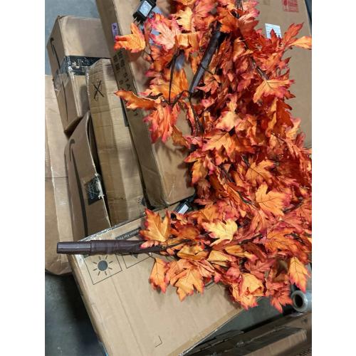 DuHouse 6 pcs  Artificial Maple Leaves Branches, Fall Faux Maple Leaf Stems for Vase, Autumn Decorations for Home, Thanksgiving, Halloween, Wedding Centerpiece Decor