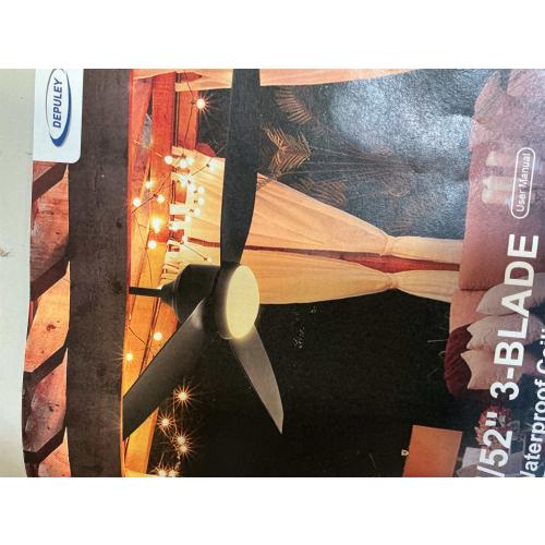 Depuley Outdoor Ceiling Fan with Light: 42 Inch Black Waterproof Gazebo Fans with Lights Outdoor Hanging - Plug in Remote App Control for Patio Indoor Farmhouse Porch - 6 Speed Reversible DC Motor