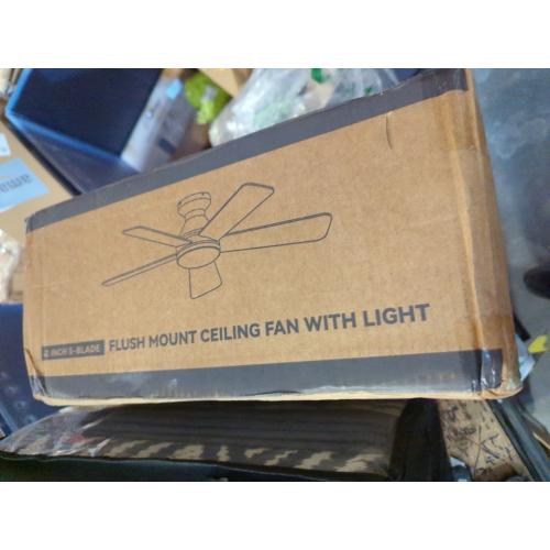 addlon Ceiling Fans with Lights, 42 Inch Low Profile Ceiling Fan with Light and Remote Control, Flush Mount, Reversible, 3CCT, Dimmable, Quiet, Black Small Ceiling Fan for Bedroom Indoor/Outdoor Use