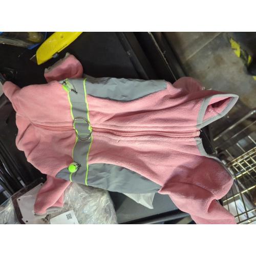 Dog Fleece Onesie Clothes, Dog Pajamas Dog Surgery Recovery Suit for Puppy, Small Dog Pjs Warm Coat for Male and Female Dogs(Dark Pink Size S-M)