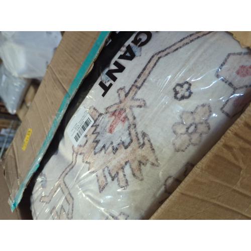 9x12 Area Rug Living Room: Washable Boho Large Neutral Vintage Soft Rugs Stain Resistant Farmhouse Non Slip Indoor Floor Carpet for Bedroom Nursery Kids Playroom Office Dining Room- Cream Blue