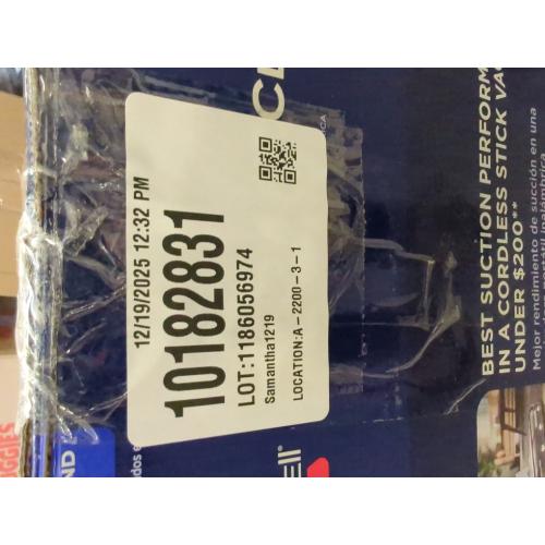 BISSELL PowerClean Swivel Head Cordless Stick Vacuum 4342 10.5 Cleaning Path BLACK/PURPLE