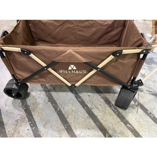 VILLHAUS Collapsible Folding Wagon Cart, 330 lbs, 5.7 cu.ft Capacity Outdoor Utility with 6.8 Removable Wheels