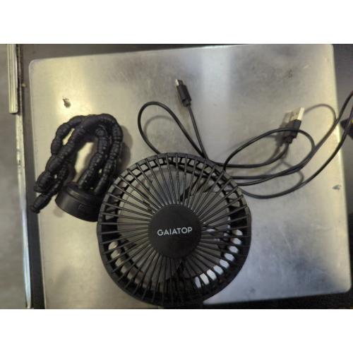 Gaiatop Mini Portable Stroller Fan, Battery Operated Small Clip on, Detachable 3 Speed Rechargeable, 360° Rotate Flexible Tripod Better Cooling for Car Seat Crib Treadmill Travel Black