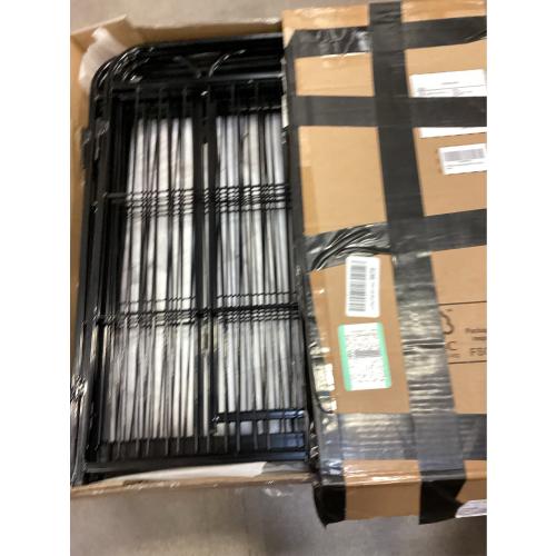 Dog Play Pen Indoors - 8 Panels 24 Playpens Indoor Safety Design Without Stakes, Threshold Free Door Ease to Access, Portable Fence Ground Anchors for Outdoor, Yard and RV Camping