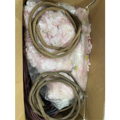 Artificial Cherry Blossom Trees - Fake Flower Background Walls with Simulated Branch and Rattan Design - for Indoor Ceiling Air Conditioning Pipe Ornamental(Pink)