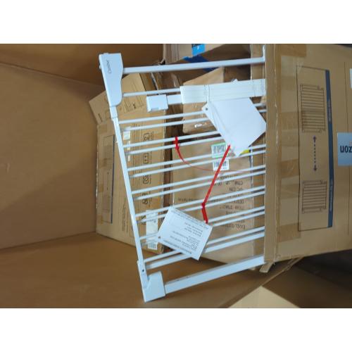 White Cumbor 29.2–43 Baby Gate for Stairs, Wall-Mounted (Drill Required), Expandable No Bottom Bar Dog Gate, Auto Close Extra Wide Walk Thru, Pet & Toddler Proof Gate, Top & Bottom of Stairways (White)