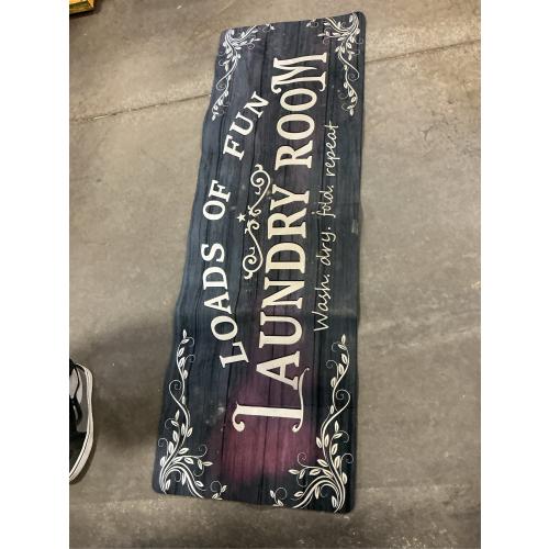 Laundry Room Rug Runner 20x48 Non Slip Waterproof Laundry Mats for Laundry Room Decor Washable Floor Farmhouse Laundry Rug for Mudroom, Washroom, Bathroom, Navy Blue