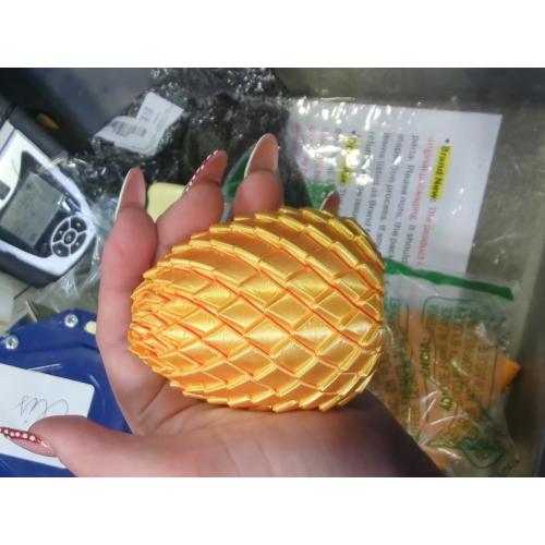 3D Printed Fidget Toy, Twisty Dragon Eggs, Spiral Slippery Egg Fidget Toy, Stress Relief Sensory Desk Toy for Adults and ADHD, Rotating Focus Anxiety Relief Pocket Toy (Gold)