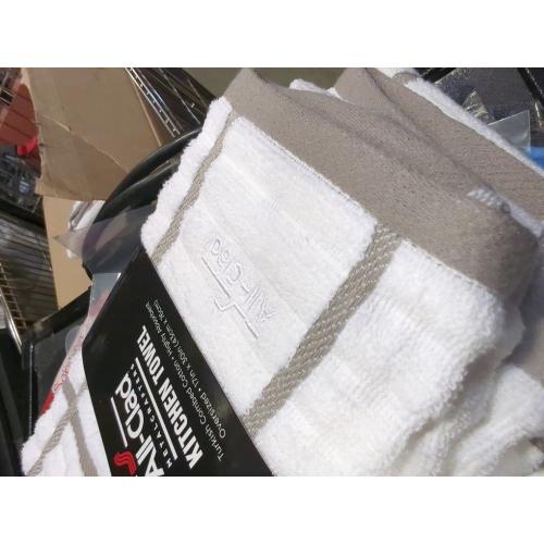 All-Clad Checked Kitchen Towel: Highly Absorbent, Super Soft Long Lasting - 100% Cotton, 17x30 Tea Towel for Cleaning & Drying Dishes, Pans, Glassware, or Countertops, (3-Pack), Titanium Gray