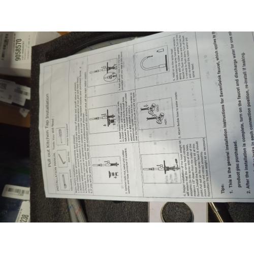 Kitchen Faucet with Pull Down Sprayer SUS304 Stainless Steel High Arc Brushed Nickel Pull Out Kitchen Sink Faucets Utility Laundry Farmhouse Camper Rv Modern for 1 or 3 Hole Sink, KF1-BN