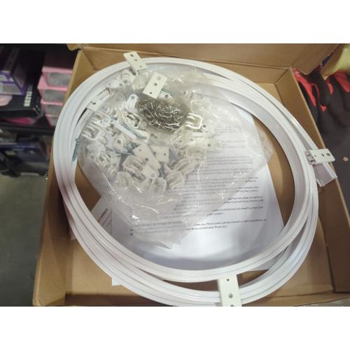 Flexible Bendable Ceiling Curtain Track,   Curved, PVC, Metal, Plastic & Stainless Steel, White, Ceiling Mounted