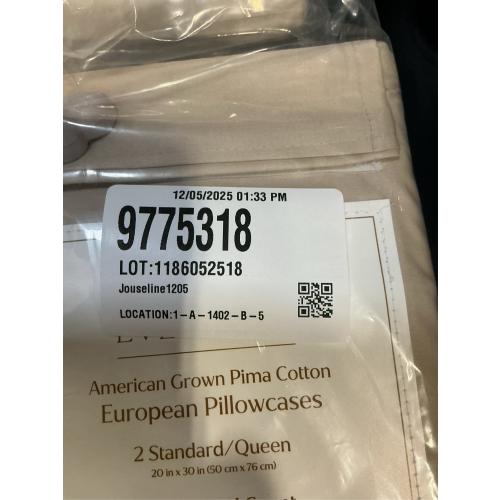 Everhome PimaCott Sateen 800-Thread-Count Standard Pillowcases in Peyote (Set of 2)