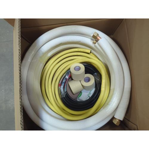25 Ft Mini Split Line Set.Air Conditioner Copper Tubing Pipes Extension Set, 1/4 & 5/8 3/8 PE Thickened for AC and Heating Equipment Insulated Coil Line Set HVAC Refrigerant with Nuts. (1/4 5/8)