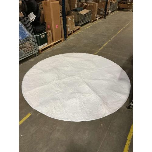 Latepis White Round Rugs Faux Rabbit Fur Rug for Living Room Washable Fluffy Rug for Kids Room Bedroom Furry Shaggy Rugs for Dorm Nursery Room